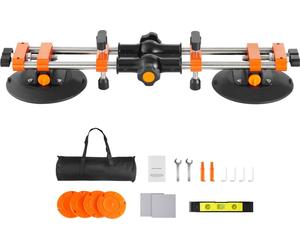 SucceBuy Poseur de joints, lot de 2 connecteurs de joints en granit avec ventouses à vide de 152 mm, Poseur de pierres pour relier & niveler les joints, réglable à 90°-120°, idéal pour les carreaux &