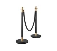 SucceBuy Poteau de Guidage Avec Corde Velours Noir 1500cm Pour Contrôle Foules Hôtel