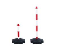 SucceBuy Poteau de Signalisation 28,5x28,5x86cm Longue Chain 200cm Rouge et Blanc 6 Pièces
