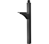 SucceBuy Poteau pour boîte aux lettres en aluminium, 1430x540x151 mm, montage au sol avec support de plaque universel, set de douilles de poteaux métalliques pour l'extérieur, noir