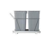 SucceBuy Poubelle Coulissante Double Bac 2x32.8L Sous Evier Gris
