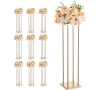 SucceBuy Présentoir pour fleurs de mariage 200x200x800 mm, 10 pièces de tabouret pour fleurs avec support métallique et pieds cylindriques, support pour plantes pour célébrations, fêtes, anniversaires