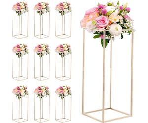 SucceBuy Présentoir pour fleurs de mariage 250x250x600 mm, 10 supports rectangulaires pour plantes avec vis cachées, idéal pour les fêtes, les anniversaires, les mariages, la maison et la décoration d