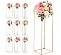 SucceBuy Présentoir pour fleurs de mariage 280x280x800 mm, 10 supports pour fleurs avec vis cachées, support rectangulaire pour plantes pour les fêtes, les anniversaires, la maison et la décoration de