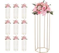 SucceBuy Présentoir pour fleurs de mariage 310x270x800 mm, 10 pièces Présentoir pour fleurs avec étagère en acrylique & pieds hexagonaux, Présentoir pour plantes pour célébrations, fêtes, anniversaire