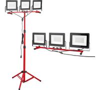 SucceBuy Projecteur de chantier à LED avec trépied, 15000 lumens, lampe de travail 6000-6500K avec trois têtes réglables, interrupteurs séparés et câble d'alimentation de 3,3 m, convient pour les chan