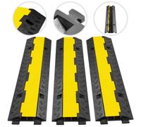 SucceBuy protecteur de câble rampe fil câble couverture cordon garde 2 canaux caoutchouc + PVC 11000LBS vitesse bosse Parking allée trafic 3PCS
