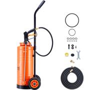 SucceBuy Pulvérisateur à pression avec roulettes, pulvérisateur en acier inoxydable, capacité de 13,2 L, pulvérisateur à pompe robuste avec tuyaux et 2 buses en laiton, adapté aux projets de construct