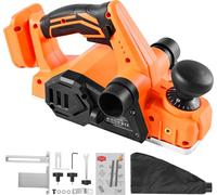 SucceBuy Rabot à bois sans fil, largeur de coupe 82 mm, 15000 tr/min Rabot électrique avec moteur brushless, profondeur de coupe réglable pour un travail précis du bois, compatible avec une batterie 1