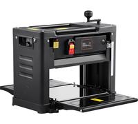 SucceBuy Rabot, largeur 13 pouces, vitesse unique, appareil de table, moteur 15 ampères (1800 W), deux lames de scie, table allongée 12 pouces, silencieux, pour bois dur et tendre