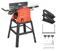 SucceBuy, raboteuse et planeuse combinée, largeur de rabotage de 254 mm, 2,4 CV, 8000 tr/min, avec support, arbre de coupe à 2 lames, table en aluminium, profondeur de coupe réglable de 0 à 3 mm, idéa