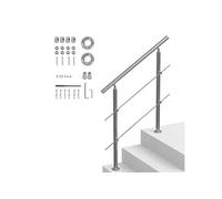 SucceBuy Rampe d'Escalier 100cm 2 Barres Transversales Kit d'Installation Double Colonne