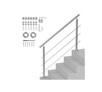 SucceBuy Rampe d'Escalier 150cm Double Colonne Capacité 100kg Avec Kit d'Installation