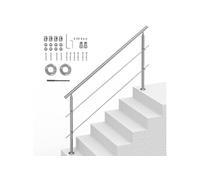 SucceBuy Rampe d'Escalier 180cm 2 Barres Transversales Pour Personnes Âgées Terrasse