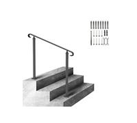 SucceBuy Rampe d'Escalier 2 Marches Hauteur Max de Marches 60cm Hauteur Poteaux 97,4cm