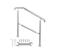 SucceBuy Rampe d'Escalier en Acier Inoxydable 4 à 5 Marches Angle Réglable Capacité 200kg