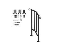 SucceBuy Rampe d'Escalier Pour 1-2 Marches Extérieures Avec Kit d'Installation Noir