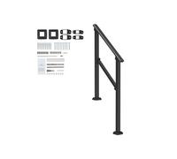 SucceBuy Rampe d'Escalier Pour 2-3 Marches Avec Kit d'Installation Pour Porche 1 Pièces