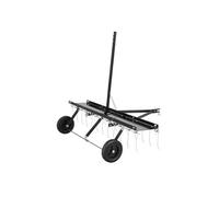 SucceBuy Scarificateur à tirer derrière soi - 48 pouces, 24 dents en acier à ressort, efficace pour l'entretien des pelouses, compatible avec les véhicules tout-terrain et les tondeuses à gazon