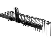 SucceBuy Râteau pour tracteur tondeuse 150 cm, herse à gazon avec 26 dents à ressort, aérateur de gazon pour tracteurs de catégorie 1, scarificateur avec attelage 3 points, accessoires pour tracteurs