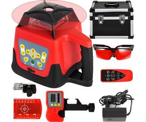 SucceBuy Red Laser Level Rotary Auto-nivellement Mesure automatique Rayon rouge rotatif avec récepteur, télécommande, sac de transport
