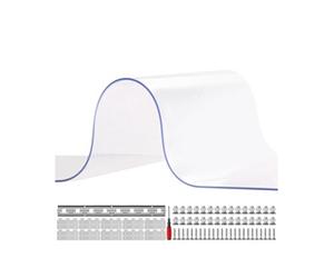 SucceBuy Rideau à Lanière PVC 152,4x213,4cm Avec 10 Bandes de Porte en Plastique