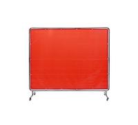 SucceBuy Rideau de Soudage Avec Cadre Ecran de Protection en Vinyle Ignifuge Rouge