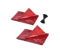 SucceBuy Lot de 2 rideaux de soudure, 1740x2340 mm Écran de soudure en vinyle ignifugé avec protection UV à 6 niveaux, idéal pour les applications en atelier et dans l'industrie, rouge (sans cadre)
