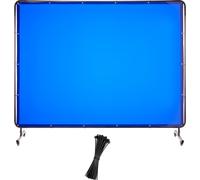 SucceBuy Rideau de soudure 1740x2340 mm, écran de protection en vinyle ignifugé avec roulettes verrouillables et protection anti-UV pour les applications en atelier et industrielles, bleu