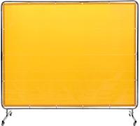 SucceBuy Rideau de soudure 6' x 8' avec cadre, rideau de protection en vinyle ignifugé sur 4 roulettes pivotantes (2 verrouillables), rideau de protection professionnel mobile pour atelier/industrie, 