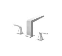 SucceBuy Robinet de baignoire romain avec design à 3 trous et 2 poignées, robinet de baignoire en acier inoxydable pour montage sur le pont, idéal pour le bain des adultes, argenté
