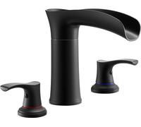 SucceBuy Robinet de baignoire romain à 3 trous & 2 poignées, robinet de baignoire en alliage de zinc avec bec court pour montage sur pont, idéal pour laver et baigner les animaux domestiques et les ad