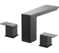 SucceBuy Robinet de baignoire romain avec design 3 trous et 2 poignées, robinet de baignoire en acier inoxydable avec bec étroit pour montage sur le pont, idéal pour les soins des animaux domestiques 