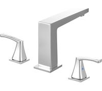 SucceBuy Robinet de baignoire romain avec design à 3 trous et 2 poignées, robinet de baignoire en acier inoxydable pour montage sur le pont, idéal pour le bain des adultes, argenté