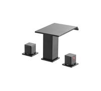 SucceBuy Robinet de baignoire romain avec design 3 trous & 2 poignées, kit de robinetterie de baignoire en acier inoxydable avec bec large pour montage sur pont, idéal pour le bain ou la toilette des