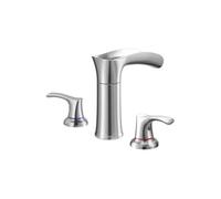 SucceBuy Robinet de baignoire romain avec design 3 trous & 2 poignées, kit de robinetterie de baignoire en alliage de zinc avec bec court pour montage sur pont, idéal pour le bain et la toilette des a