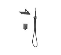SucceBuy Robinetterie de Douche Fixation Murale Encastrable Rotatif à 360° Noir Mat