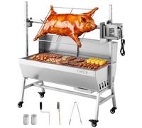 SucceBuy Rôtissoire de jardin pour porc et agneau, rôtissoire à charbon de bois avec capacité de charge de 132 lb, rôtissoire électrique 37inch