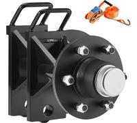 SucceBuy Roues pour conteneurs d'expédition, capacité de charge de 3200 kg, jeu de roues à 6 trous, essieu stable avec sangle d'arrimage à cliquet, convient pour les conteneurs de 6 m à 12 m, transpor