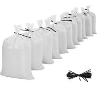 SucceBuy Sacs de sable pour inondations, paquet de 500, 400x660 mm, sacs en tissu robuste avec bandes, capacité de charge de 22,6 kg, matériau en polypropylène, résistant à la déchirure & aux UV, idéa