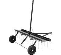 SucceBuy Scarificateur à tirer derrière soi - 48 pouces, 24 dents en acier à ressort, efficace pour l'entretien des pelouses, compatible avec les véhicules tout-terrain et les tondeuses à gazon