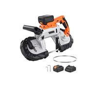 SucceBuy Scie à ruban sans fil 20V 127x115mm Profondeur de coupe 120m/min Vitesse pour métal