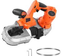 SucceBuy Scie à ruban sans fil 20V, profondeur de coupe 65 mm, vitesse 0-192 m/min (sans batterie)