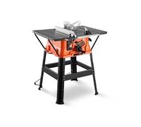 SucceBuy Scie circulaire sur table avec support, 254 mm, 1800 W Scie circulaire sur table compacte portable, capacité de coupe maximale de 200 mm, vitesse de coupe de 4800 tr/min, avec lame de scie à 