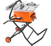 SucceBuy Scie circulaire de table avec support, 10 pouces, 8 ampères, capacité de coupe maximale de 25 pouces, vitesse de coupe de 4800 tr/min, lame de scie à 40 dents, scie circulaire de table de cha