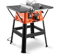 SucceBuy Scie circulaire sur table avec support, 254 mm, 1800 W Scie circulaire sur table compacte portable, capacité de coupe maximale de 200 mm, vitesse de coupe de 4800 tr/min, avec lame de scie à