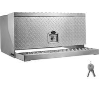 SucceBuy Sellette en aluminium, 760x750x400 mm, boîte à outils et de rangement avec poignée en T, serrure et clés, adaptée aux marches d'accès à la cabine du conducteur, aux camions à plateau, aux gru