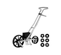 SucceBuy Semoir Jardin Manuel 78-84cm 6 Plaques de Semences Roue Avant 6cm Arrière 5cm