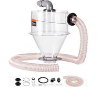 SucceBuy séparateur de poussière cyclonique 4" - mise à niveau pour collecteur de poussière, séparateur de poussière ABS avec raccord de diamètre extérieur 2" à trou et tuyau pour aspirateur eau/pouss