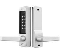 SucceBuy Serrure à code mécanique avec clavier à 5 chiffres, serrure sans vec poignée et verrouillage automatique, adaptée aux portes d'entrée, portails de jardin, garages et espaces extérieurs,